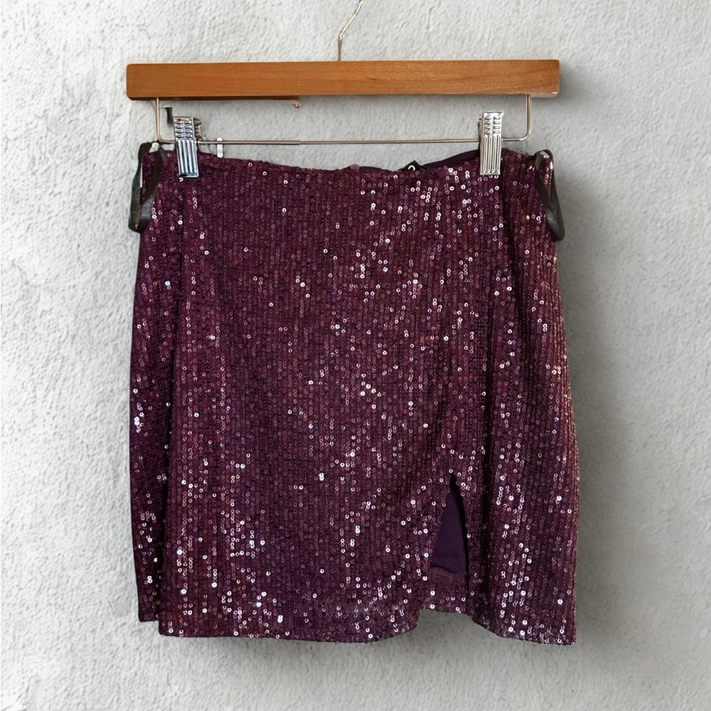 Glittering Purple Mini Skirt
